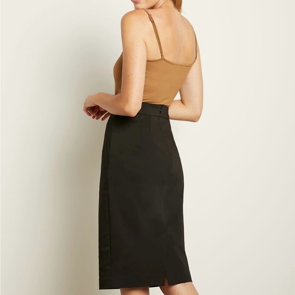 RW&CO. Black Pencil Skirt Knee-length for Work black ribbon waist size Small - Picture 1 of 9